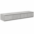 Moderner Nachttisch mit 4 Schubladen aus Holzwerkstoff in Beton Grau, 120 x 36,5 x 16,5 cm – Perfekte Aufbewahrungslösung für das Schlafzimmer