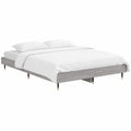 Modernes Doppelbett 135x190 cm in Sonoma Eiche, Stabiler Holzrahmen mit Metallfüßen