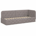 Platzsparendes Ecksofa-Bett 80x200cm, Taupe - Umkehrbare Armlehne, Modernes Design für Schlaf- und Gästezimmer