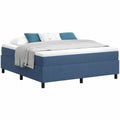 Elegantes Bettgestell aus Cordstoff, Blau, 180 x 200 cm, robuste Holzstruktur, minimalistisches Design