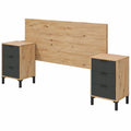 Modernes Schlafzimmer-Set Enzo mit Stauraum, Eiche Nodi & Anthrazit, 6 Schubladen