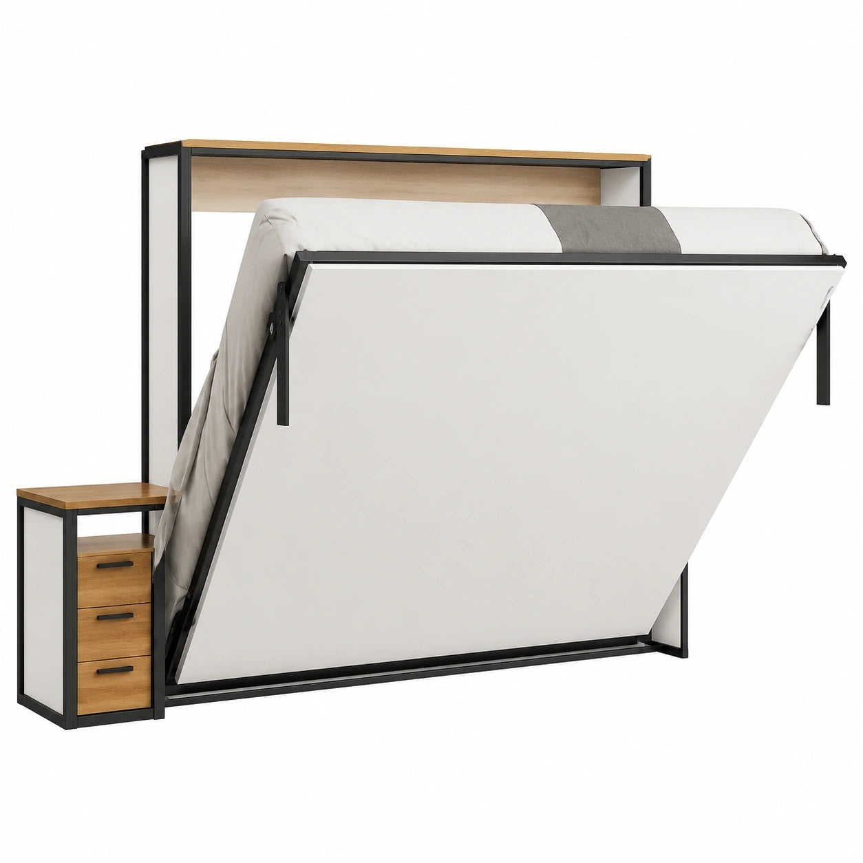 Platzsparendes Klappbett Morphy Studio mit Sofa-Modul - 140x200 cm Horizontales Wandbett
