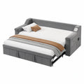 Verstelbares Tagesbett aus Samt mit Stauraum, 90/180x190 cm, Grau
