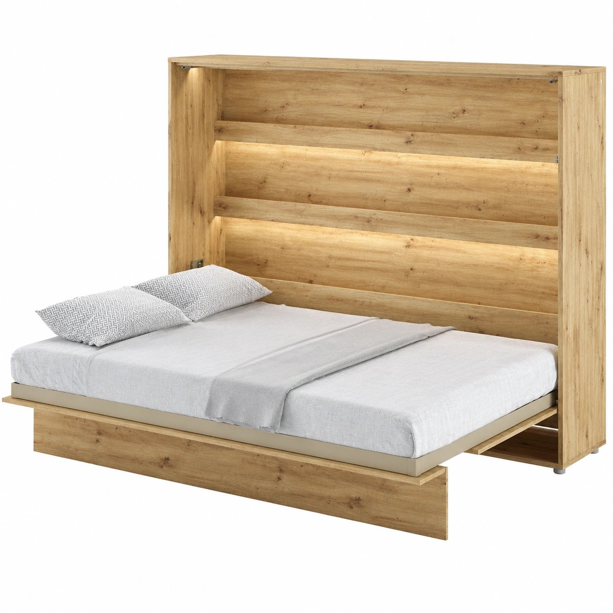 Funktionsbett mit Klappmechanismus 140x200 cm, Eiche Artisan