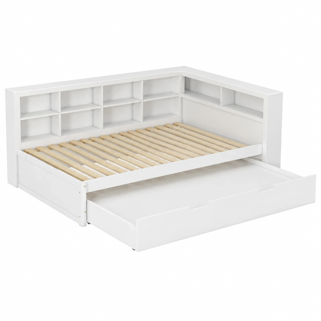 Multifunktionales Schlafsofa 140x200 cm mit USB und Stauraum, ausziehbar (Weiß)