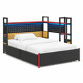 Gaming-Metallbett mit LED, USB, Lochwand und Stauraum
